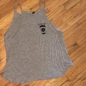 Cute & Simple Grey Coffee Inspired Tank Top